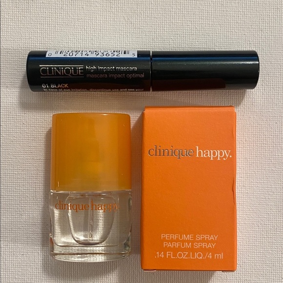 Clinique happy 0.14 oz and Clinique high impact mascara travel size samples - Picture 1 of 7